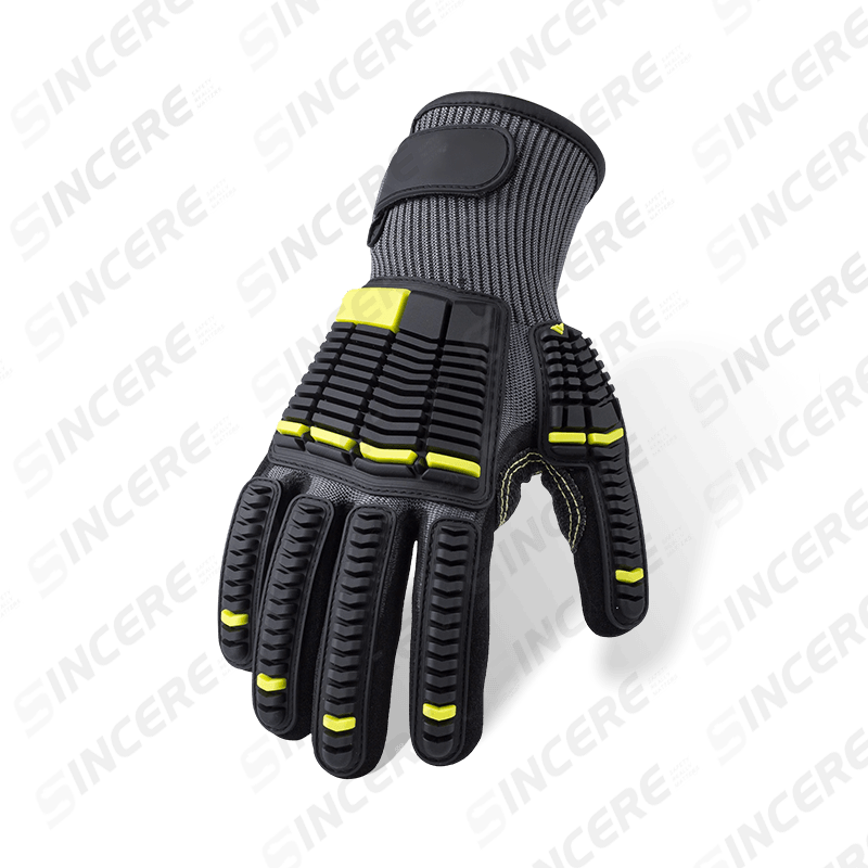 Gants ANSI A4 résistants aux coupures de calibre 13 avec protection contre les chocs TPR — Nitrile Sandy Palm, niveau d'impact ANSI 2 Gants ANSI A4 résistants aux coupures de calibre 13 avec protection contre les chocs TPR — Nitrile Sandy Palm, niveau d'impact ANSI 2
