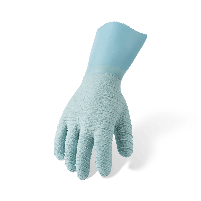 Gants de travail entièrement enduits de latex doublés de polaire de coton — poignets allongés de 27 cm