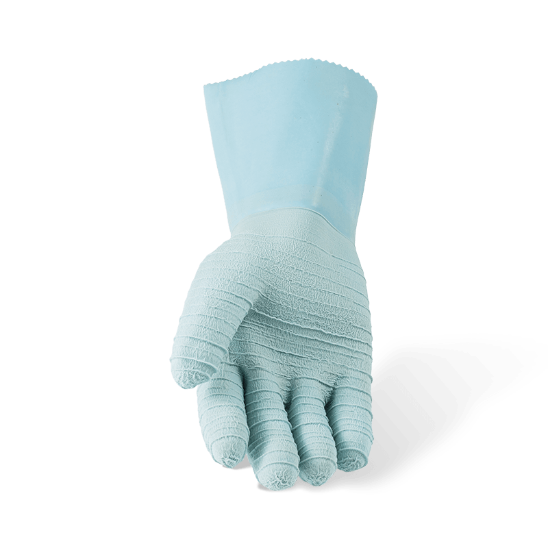 Gants de travail entièrement enduits de latex doublés de polaire de coton — poignets allongés de 27 cm
