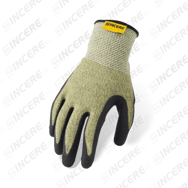Gants anti-coupures Aramid ANSI A3 calibre 18 avec paume en néoprène noir — ignifuge et protection contre les arcs électriques Gants anti-coupures Aramid ANSI A3 calibre 18 avec paume en néoprène noir — ignifuge et protection contre les arcs électriques