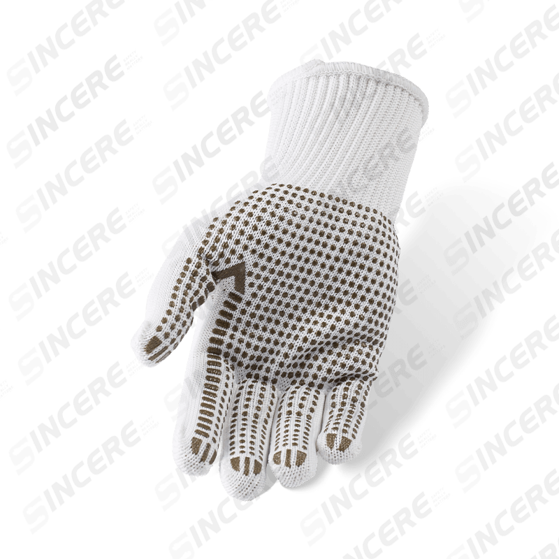 Gants en tricot polyester calibre 13 avec paume à pois en PVC — gants de travail à usage général à prise améliorée Gants en tricot polyester calibre 13 avec paume à pois en PVC — gants de travail à usage général à prise améliorée