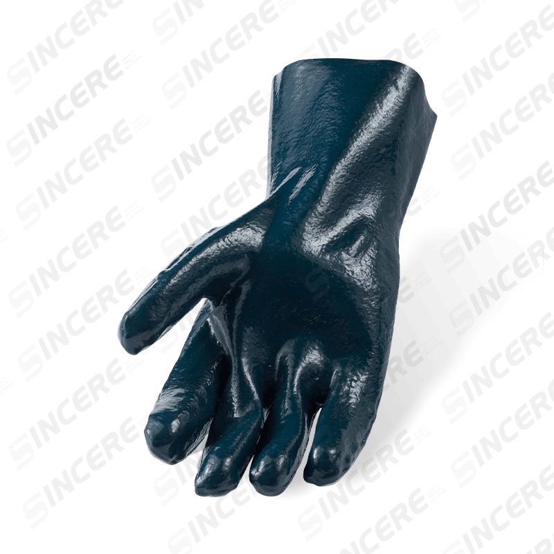 Gants de travail entièrement enduits de nitrile doublés de polaire de coton — Lisses, imperméables, résistants à l'huile et aux produits chimiques Gants de travail entièrement enduits de nitrile doublés de polaire de coton — Lisses, imperméables, résistants à l'huile et aux produits chimiques