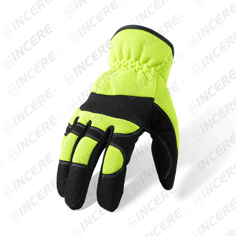 Gants anti-impact mécaniques en tissu ottoman extensible dans les 4 sens — Protection TPR robuste