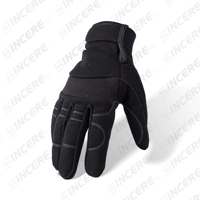 Gants de travail mécaniques à usage général — Paume en cuir synthétique durable avec dos tricoté