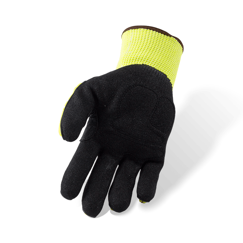 Gants ANSI A4 résistants aux coupures de calibre 13 avec protection contre les chocs TPR et paume amortissant les vibrations — poignée Sandy en nitrile Gants ANSI A4 résistants aux coupures de calibre 13 avec protection contre les chocs TPR et paume amortissant les vibrations — poignée Sandy en nitrile