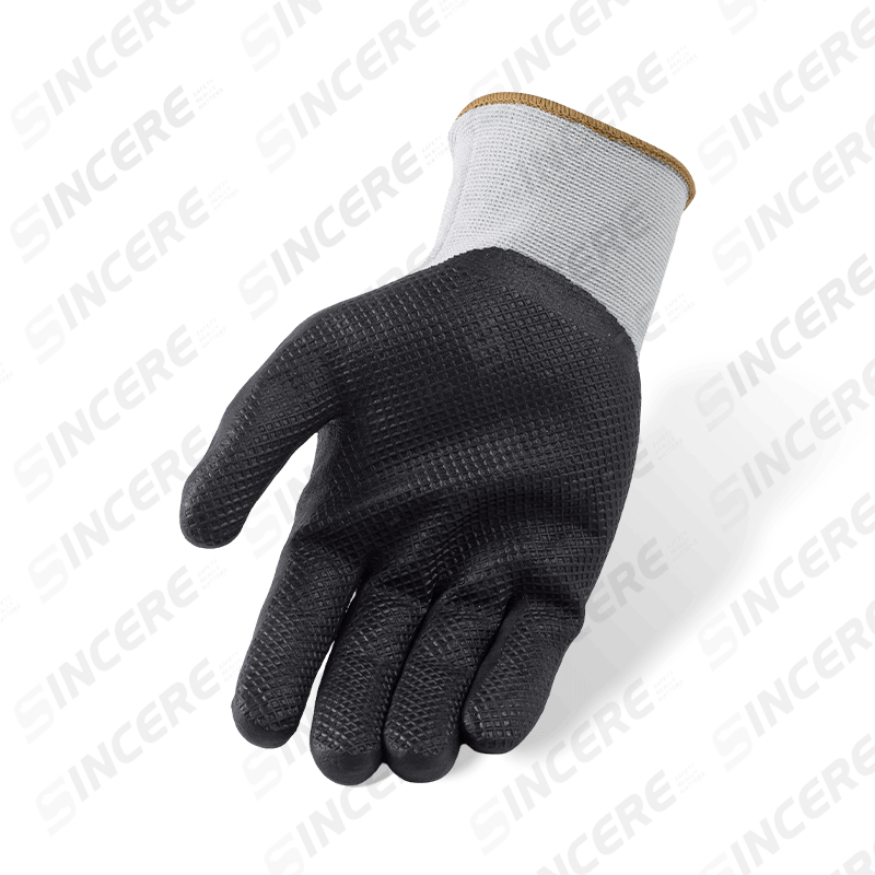 Gants en nylon et élasthanne calibre 15 avec revêtement de paume en micro-mousse de nitrile noir — Ultra-Dexterous