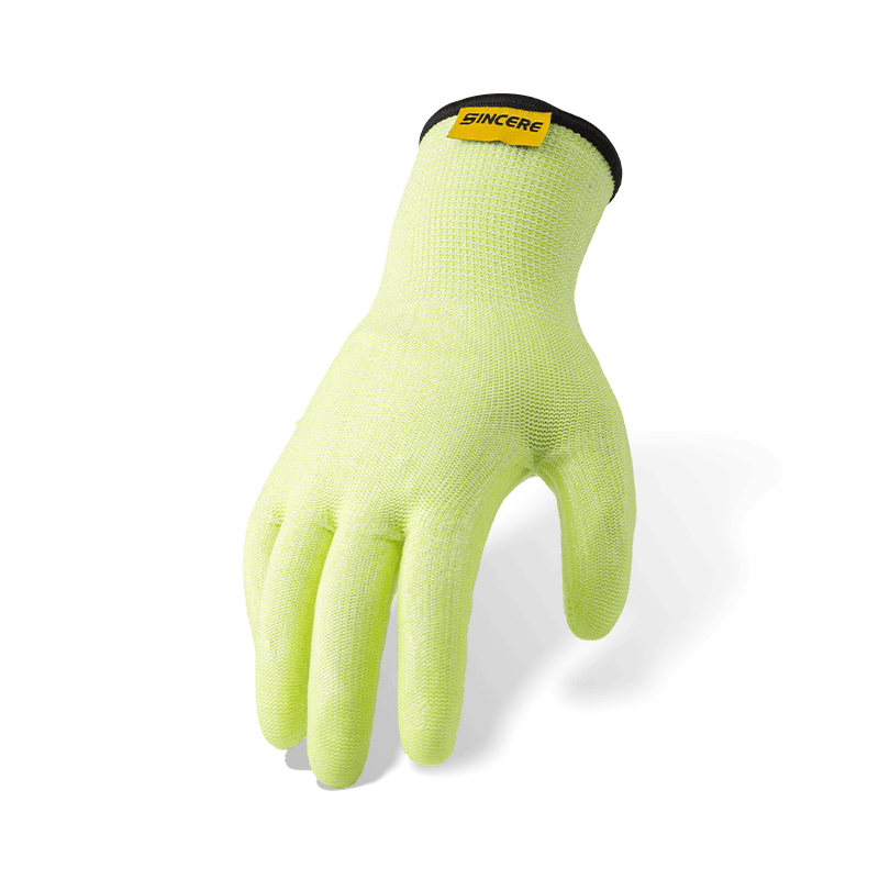 Gants résistants aux coupures ANSI A6 de calibre 18 avec paume en silicone transparent et doublure polaire — Protection thermique haute coupe hivernale Gants résistants aux coupures ANSI A6 de calibre 18 avec paume en silicone transparent et doublure polaire — Protection thermique haute coupe hivernale
