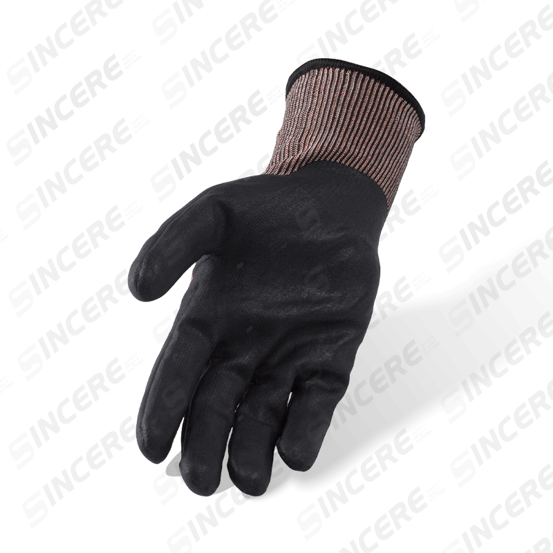 Gants ANSI A4 résistants aux coupures de calibre 21 avec paume en nitrile noir Sandy — dextérité ultra-fine Gants ANSI A4 résistants aux coupures de calibre 21 avec paume en nitrile noir Sandy — dextérité ultra-fine