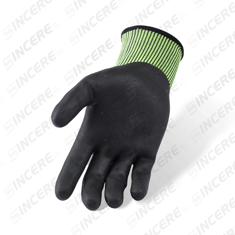 Gants ANSI A5 résistants aux coupures de calibre 18 avec paume en micro-mousse de nitrile noir — dextérité fine Gants ANSI A5 résistants aux coupures de calibre 18 avec paume en micro-mousse de nitrile noir — dextérité fine
