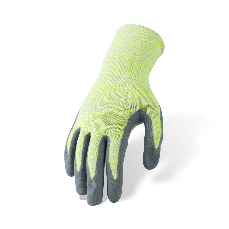 Gants en nylon élasthanne calibre 15 avec revêtement de paume en micro-mousse de nitrile gris — Gants de travail de précision ultra-agiles