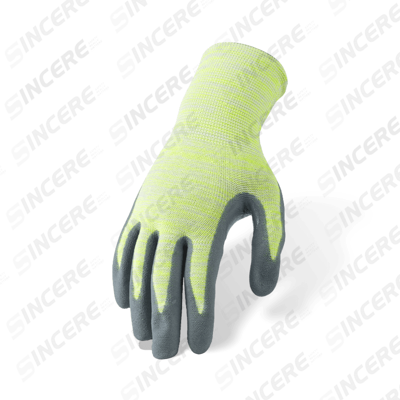 Gants en nylon élasthanne calibre 15 avec revêtement de paume en micro-mousse de nitrile gris — Gants de travail de précision ultra-agiles