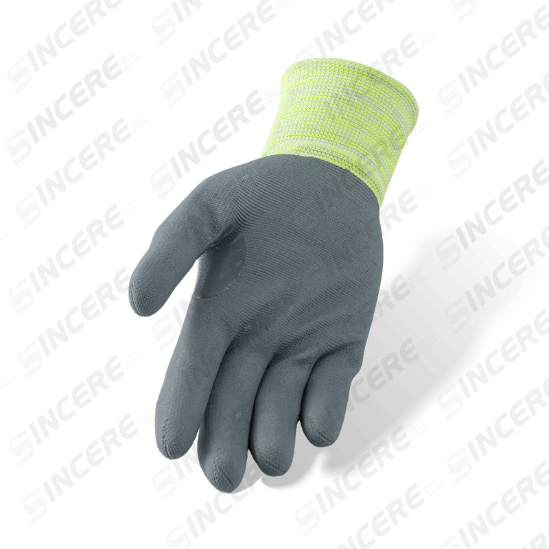 Gants en nylon élasthanne calibre 15 avec revêtement de paume en micro-mousse de nitrile gris — Gants de travail de précision ultra-agiles