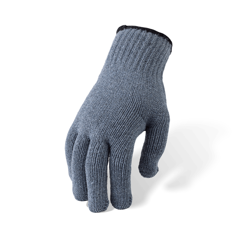 Gants en tricot polyester gris calibre 10 avec paume à pois en PVC — Gants de préhension économiques à usage général