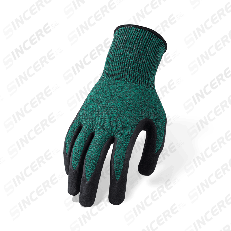 Gants ANSI A3 de calibre 18 résistants aux coupures avec paume en micro-mousse de nitrile noir — Protection contre les coupures moyennes de calibre fin Gants ANSI A3 de calibre 18 résistants aux coupures avec paume en micro-mousse de nitrile noir — Protection contre les coupures moyennes de calibre fin