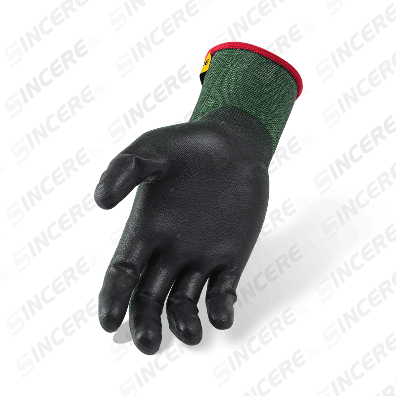 Gants résistants aux coupures ANSI A3 de calibre 21 avec revêtement de paume en PU noir — Protection ultra-fine contre les coupures de précision Gants résistants aux coupures ANSI A3 de calibre 21 avec revêtement de paume en PU noir — Protection ultra-fine contre les coupures de précision