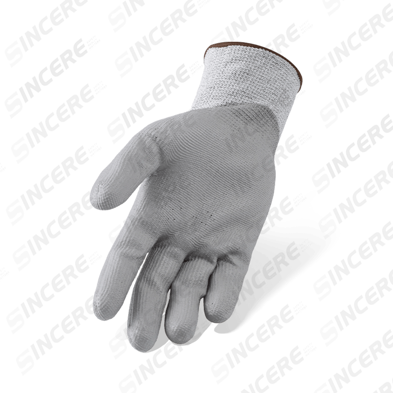 Gants résistants aux coupures ANSI A4 de calibre 13 avec revêtement de paume en PU gris — Protection contre les coupures moyennes à élevées avec prise de précision Gants résistants aux coupures ANSI A4 de calibre 13 avec revêtement de paume en PU gris — Protection contre les coupures moyennes à élevées avec prise de précision