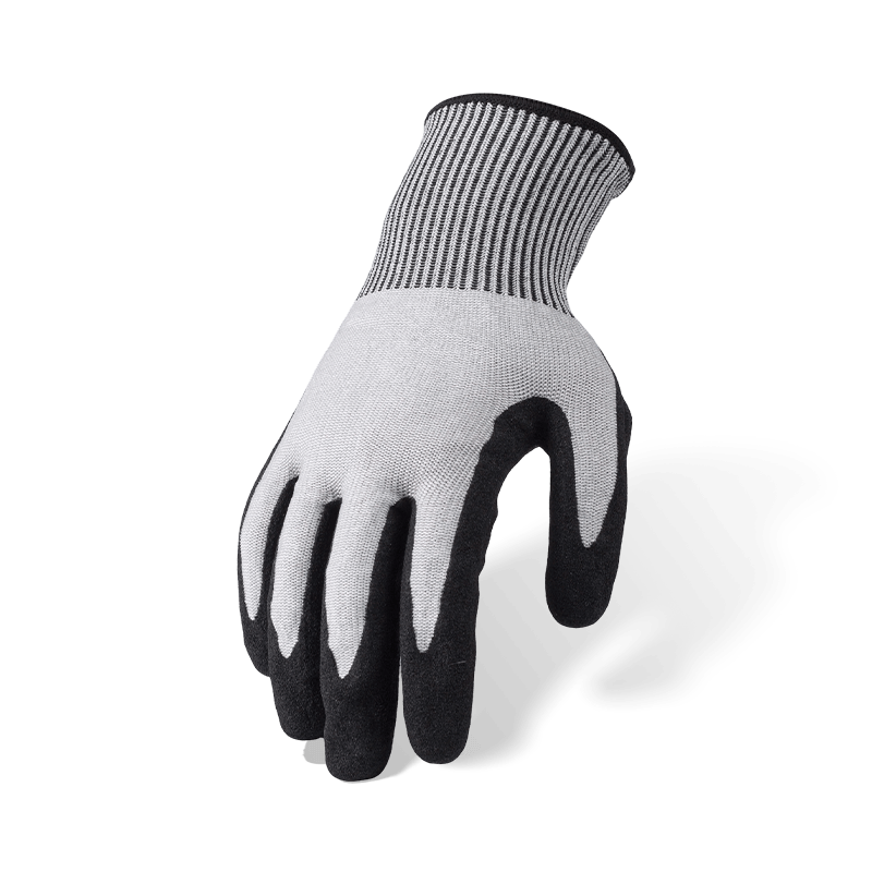 Gants ANSI A6 de calibre 15 résistants aux coupures avec paume en nitrile noir Sandy — Protection contre les coupures importantes de calibre fin Gants ANSI A6 de calibre 15 résistants aux coupures avec paume en nitrile noir Sandy — Protection contre les coupures importantes de calibre fin