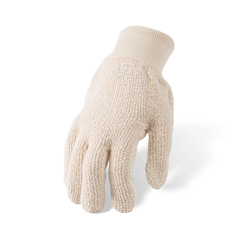 Gants 100 % coton éponge résistant à la chaleur avec poignet en tricot de coton — Protection thermique industrielle