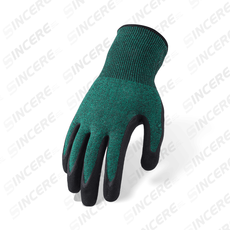 Gants ANSI A4 résistants aux coupures de calibre 18 avec paume en micro-mousse de nitrile noir lavé à l'eau — protection ultra-douce de calibre fin Gants ANSI A4 résistants aux coupures de calibre 18 avec paume en micro-mousse de nitrile noir lavé à l'eau — protection ultra-douce de calibre fin
