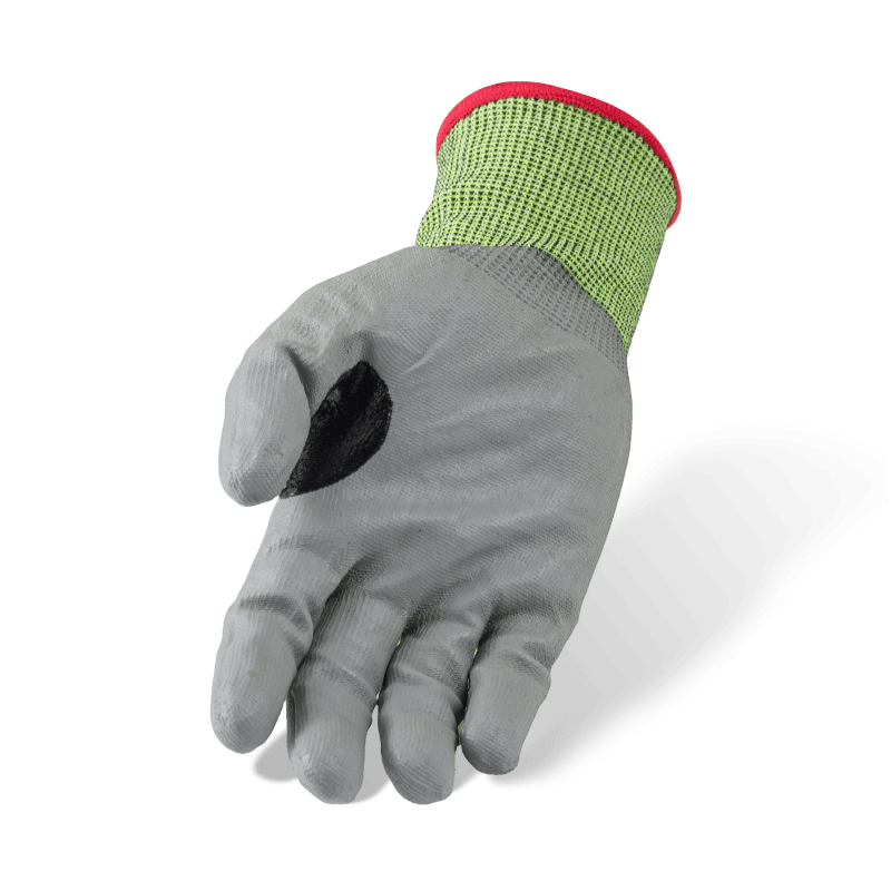 Gants résistants aux coupures ANSI A4 de calibre 18 avec paume en PU grise et entrejambe renforcé pour le pouce — Protection contre les coupures de précision de calibre fin Gants résistants aux coupures ANSI A4 de calibre 18 avec paume en PU grise et entrejambe renforcé pour le pouce — Protection contre les coupures de précision de calibre fin