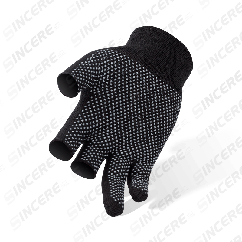 Gants en polyester de calibre 13, 3 doigts, avec paume en PVC à pois — Gants de travail Dexterity Grip