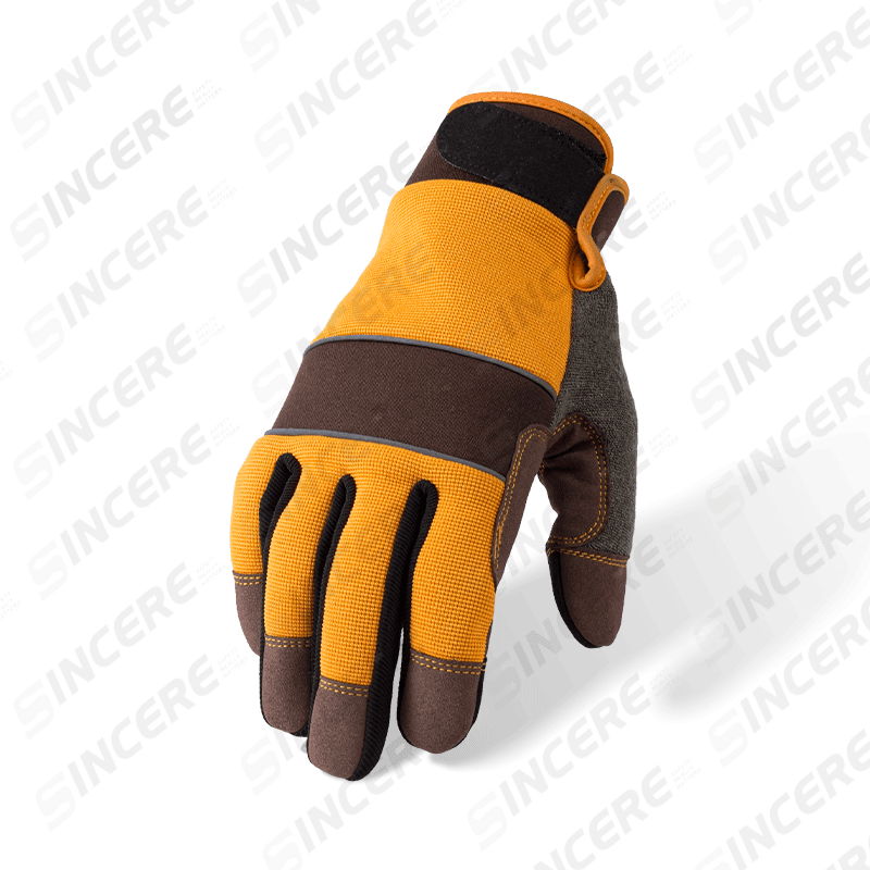 Gants de travail mécaniques cousus à usage général — Paume en cuir synthétique durable avec protection contre les chocs Gants de travail mécaniques cousus à usage général — Paume en cuir synthétique durable avec protection contre les chocs